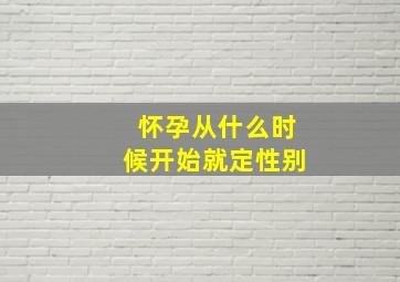 怀孕从什么时候开始就定性别