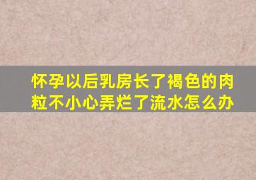 怀孕以后乳房长了褐色的肉粒不小心弄烂了流水怎么办