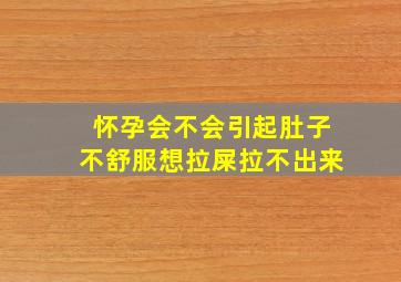 怀孕会不会引起肚子不舒服想拉屎拉不出来