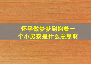 怀孕做梦梦到抱着一个小男孩是什么意思啊