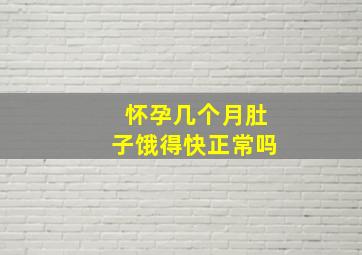 怀孕几个月肚子饿得快正常吗