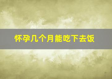 怀孕几个月能吃下去饭