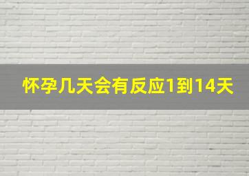 怀孕几天会有反应1到14天