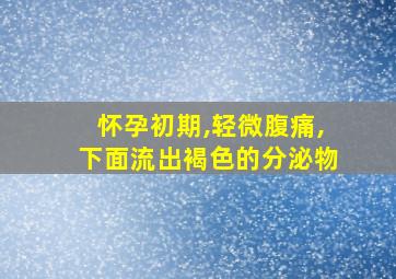 怀孕初期,轻微腹痛,下面流出褐色的分泌物