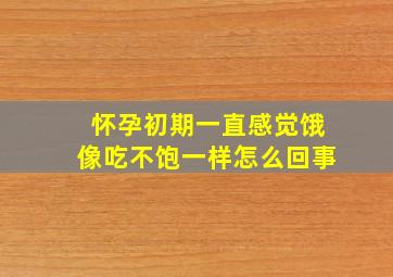 怀孕初期一直感觉饿像吃不饱一样怎么回事