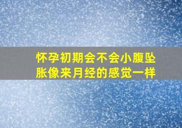 怀孕初期会不会小腹坠胀像来月经的感觉一样