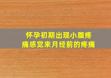 怀孕初期出现小腹疼痛感觉来月经前的疼痛