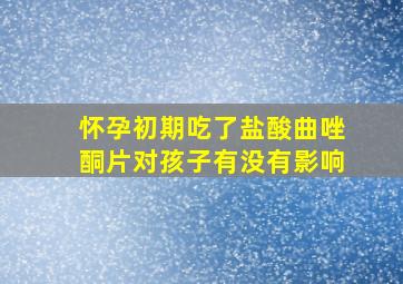 怀孕初期吃了盐酸曲唑酮片对孩子有没有影响