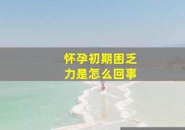 怀孕初期困乏力是怎么回事