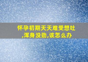 怀孕初期天天难受想吐,浑身没劲,该怎么办