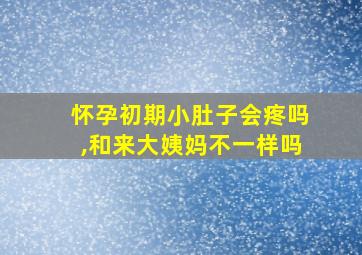 怀孕初期小肚子会疼吗,和来大姨妈不一样吗