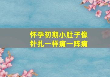 怀孕初期小肚子像针扎一样痛一阵痛