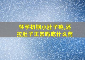 怀孕初期小肚子疼,还拉肚子正常吗吃什么药