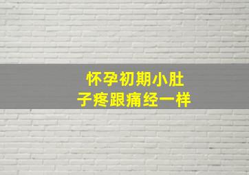 怀孕初期小肚子疼跟痛经一样