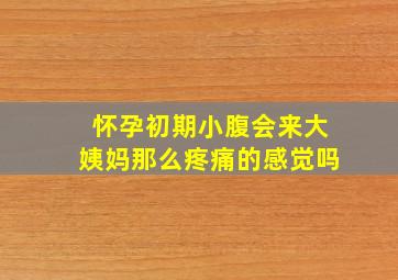 怀孕初期小腹会来大姨妈那么疼痛的感觉吗