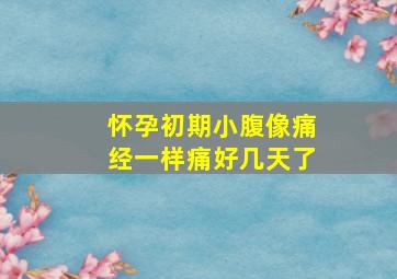 怀孕初期小腹像痛经一样痛好几天了