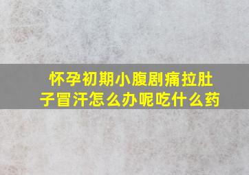 怀孕初期小腹剧痛拉肚子冒汗怎么办呢吃什么药