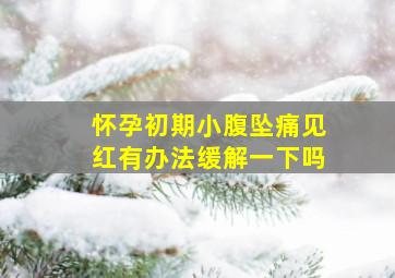 怀孕初期小腹坠痛见红有办法缓解一下吗