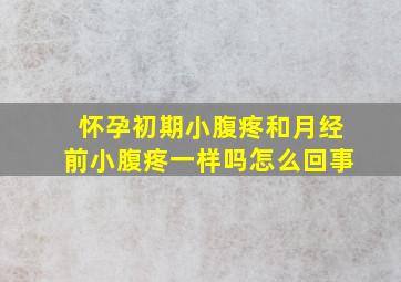 怀孕初期小腹疼和月经前小腹疼一样吗怎么回事