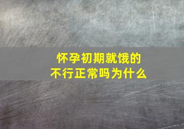 怀孕初期就饿的不行正常吗为什么