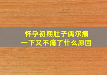 怀孕初期肚子偶尔痛一下又不痛了什么原因