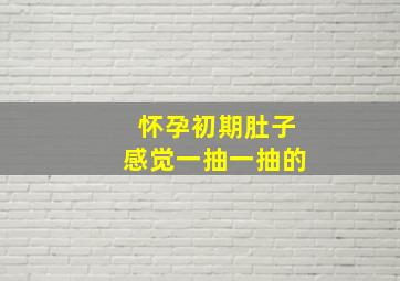 怀孕初期肚子感觉一抽一抽的