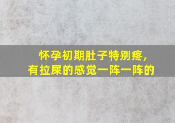 怀孕初期肚子特别疼,有拉屎的感觉一阵一阵的