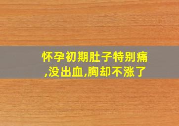 怀孕初期肚子特别痛,没出血,胸却不涨了