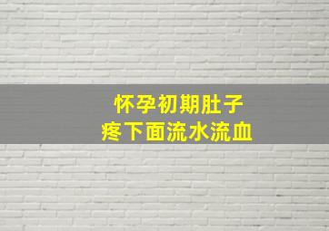 怀孕初期肚子疼下面流水流血