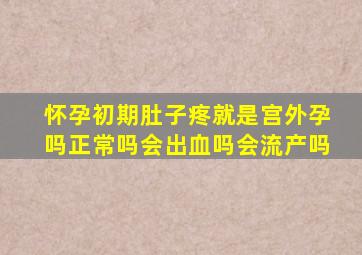 怀孕初期肚子疼就是宫外孕吗正常吗会出血吗会流产吗