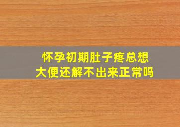 怀孕初期肚子疼总想大便还解不出来正常吗