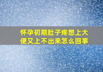 怀孕初期肚子疼想上大便又上不出来怎么回事