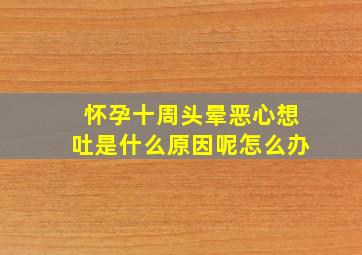 怀孕十周头晕恶心想吐是什么原因呢怎么办