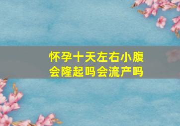 怀孕十天左右小腹会隆起吗会流产吗