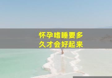 怀孕嗜睡要多久才会好起来