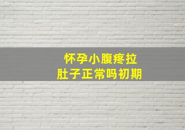 怀孕小腹疼拉肚子正常吗初期