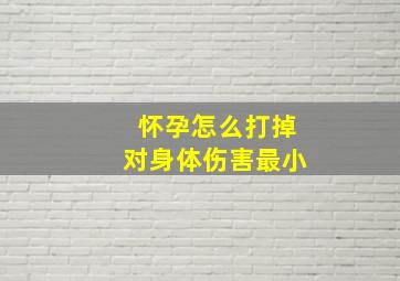 怀孕怎么打掉对身体伤害最小