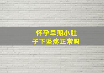 怀孕早期小肚子下坠疼正常吗