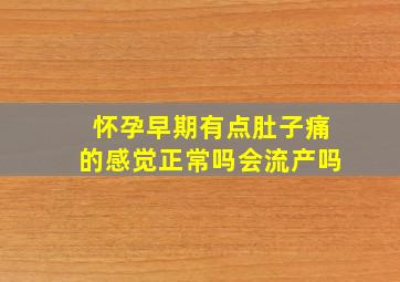 怀孕早期有点肚子痛的感觉正常吗会流产吗