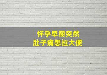 怀孕早期突然肚子痛想拉大便