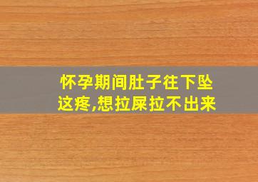 怀孕期间肚子往下坠这疼,想拉屎拉不出来