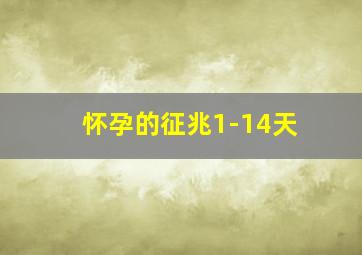 怀孕的征兆1-14天