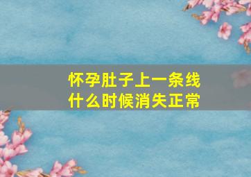 怀孕肚子上一条线什么时候消失正常