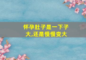 怀孕肚子是一下子大,还是慢慢变大