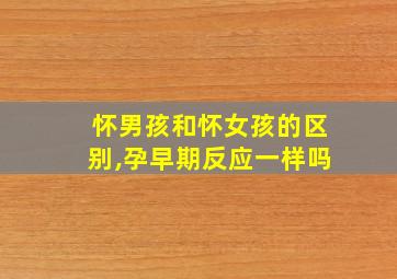 怀男孩和怀女孩的区别,孕早期反应一样吗