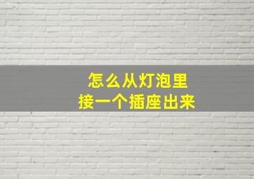 怎么从灯泡里接一个插座出来