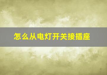 怎么从电灯开关接插座