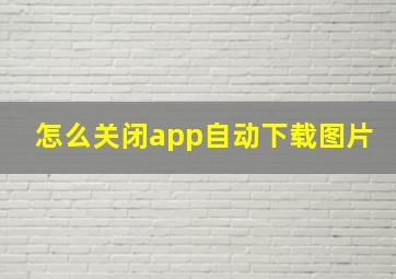 怎么关闭app自动下载图片