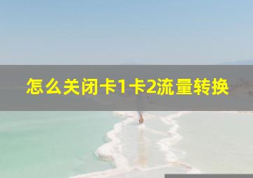 怎么关闭卡1卡2流量转换