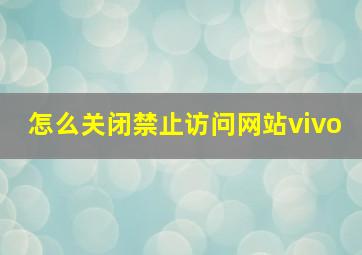 怎么关闭禁止访问网站vivo